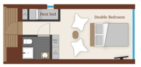 Arctic TreeHouse Double w nest-like bed (27 m2)