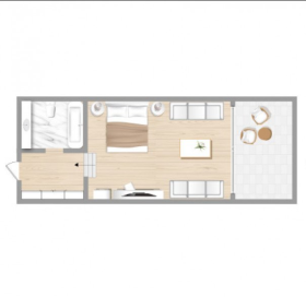 Family Bungalow Open Plan Sharing Pool First floor (33 m²)