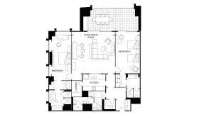 Two-Bedroom City-View Apartment (200–215 m²)