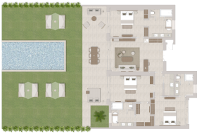 Deluxe Three Bedroom Suite Private Pool