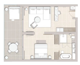 One Bedroom Suite Pool View (62 m2)