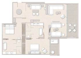 Deluxe One Bedroom Suite Sea View (70 m2)