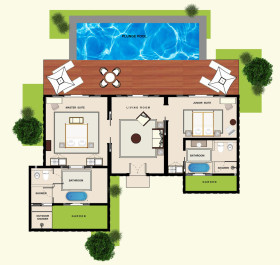 Frangipani Ocean Front Pool Villa Two Bedroom (234 m2)