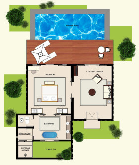 Luxury Garden Pool Villa One Bedroom (155 m2)