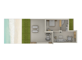 Deluxe One Bedroom Bungalow Suite Balcony Beach Front