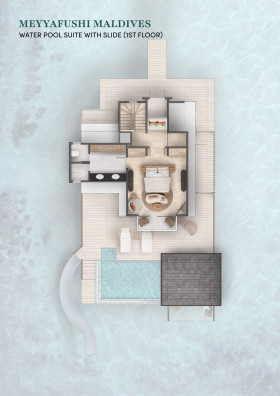 Water Pool Suite with Slide