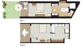 Luxury Bungalow with Garden Front Row (32 m2)