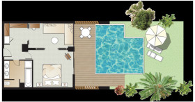 Swim Up Family Suite with Garden (40 m2)