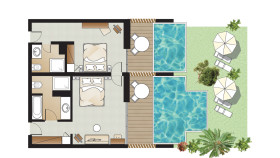 Swim Up 2 Bedroom Suite (55 m²)