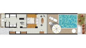 Junior Suite Waterfront Gym & Private Pool (61 m2)