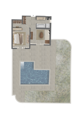 Tropical Bungalow Suite with Private Pool (50 m²)