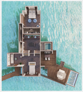 Two Bedroom Grand Water Villa with Pool (150 m²)