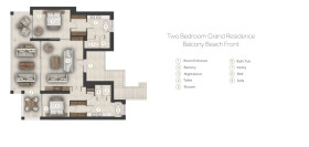 Two Bedroom Grand Residence Balcony Beach Front (135 m²)