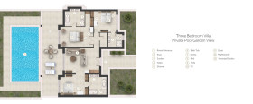 Three Bedroom Villa Private Pool Garden View (180 m²)