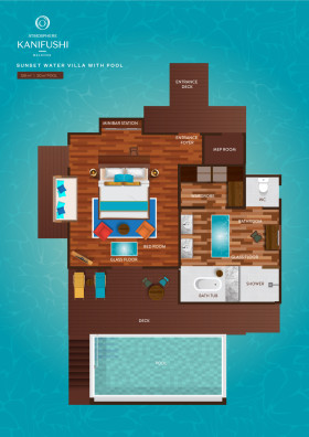 Sunset Water Villa with Pool