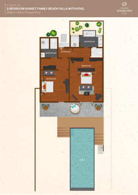 2 Bedroom Sunset Family Beach Villa with Pool