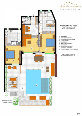 Presidential Waterfront Two Bedroom Villa with Private Pool