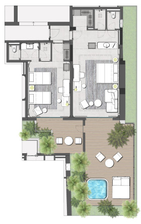 Executive Beachfront 2-bedroom Suite