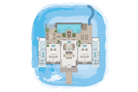 Two Bedroom Ocean Signature Villa with Pool Slide (330 m²)