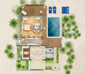 Oceanfront Beach Pool Villa