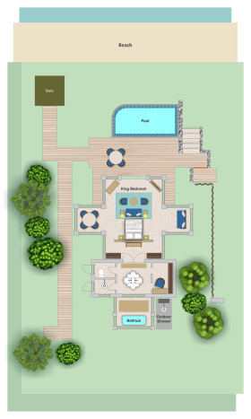 Superior Beach Pavilion with Pool (172 m²)