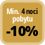 Zaplaťte minimálně 4 noci a získáte 10% slevu.