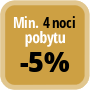 Zaplaťte minimálně 4 noci a získáte 5% slevu.